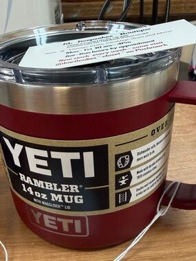 Yeti Rambler 14 oz Mug - Crimson Red with Stainless Accents